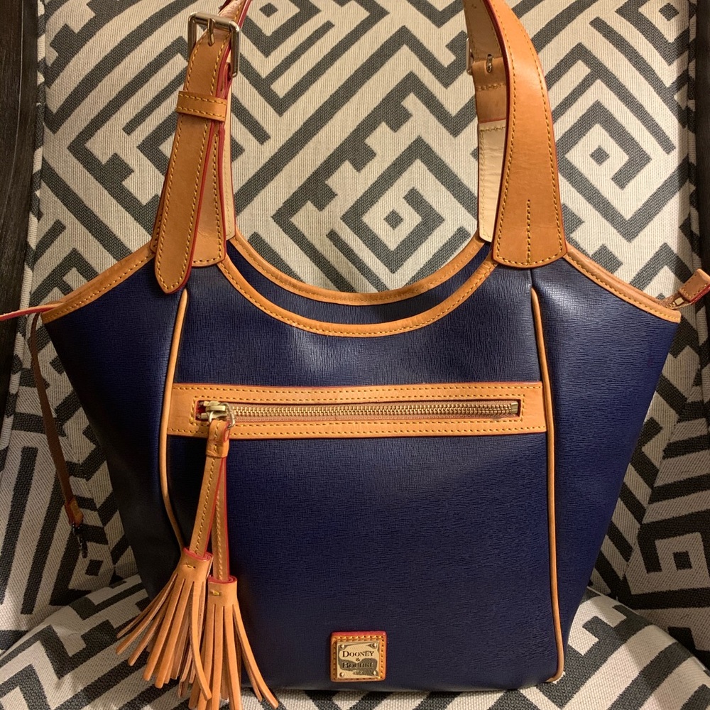Dooney & Bourke Blue Tassel Tote